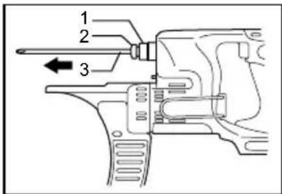 MAKITA DFR550 - Instalación o extracción de la punta. - 2