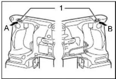 MAKITA DFR550 - Accionamento del conmutador de inversion de giro - 1