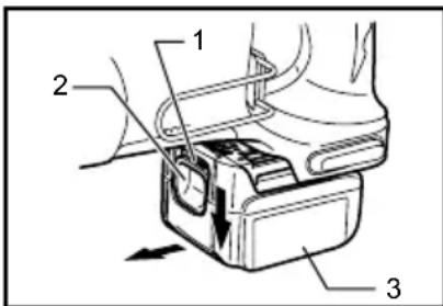 MAKITA DFR550 - Installing or removing battery cartridge - 1