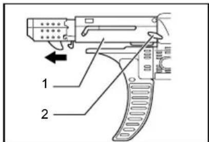 MAKITA DFR550 - Installing or removing the bit - 1