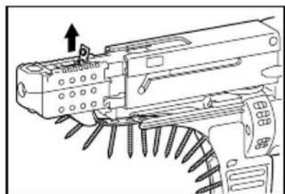 MAKITA DFR550 - Retrait de la bande porte-vis - 1