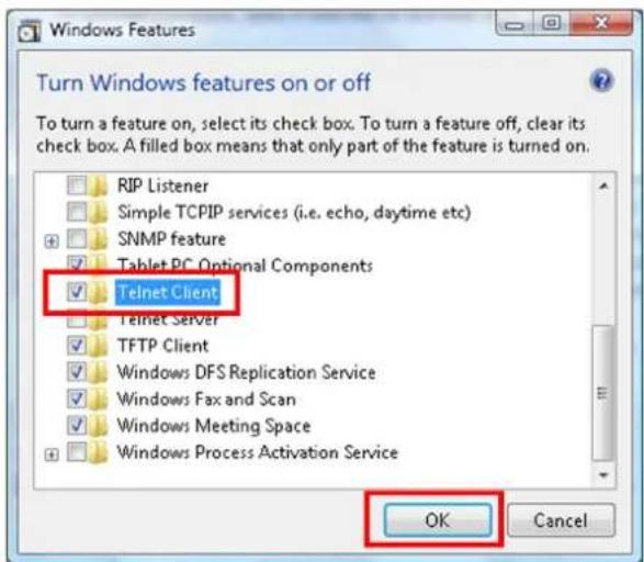 CANON LXMU700 - Comment activer TELNET avec Windows VISTA / 7 - 3