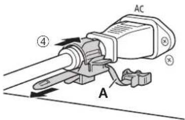 CANON DPV2421 - Installation de l'attache de cordon d'alimentation HC-01 (fourni) - 2