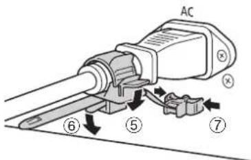 CANON DPV2421 - Installation de l'attache de cordon d'alimentation HC-01 (fourni) - 3