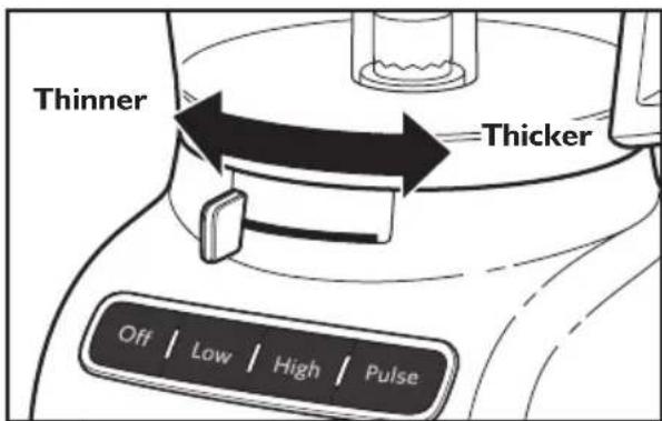 KITCHENAID KFP0933OB - Adjusting the slicing thickness - 1