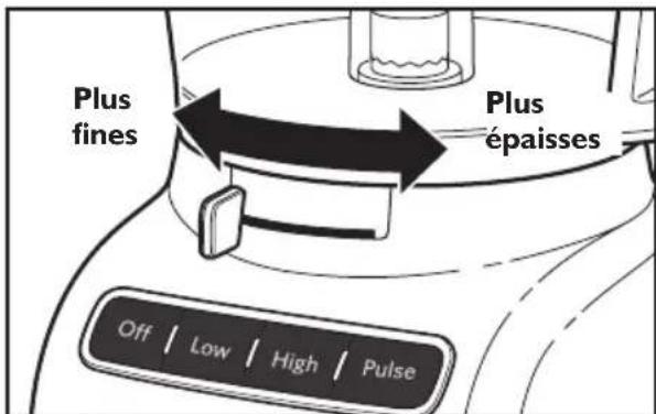 KITCHENAID KFP0933OB - Réglage de l'épaisseur des tranches - 1