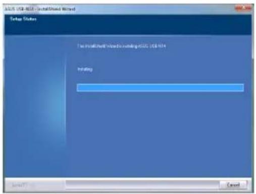 ASOS USB-USB - Install/Show Wizard Setup Status The Install/Show Wizard installing USB-USB Installing Cancel
