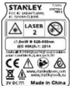 STANLEY TLM99 - ADVARSEL: - 2