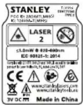 STANLEY TLM99 - VAROITUS: - 2