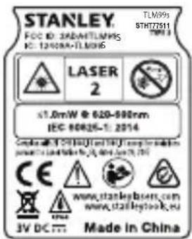 STANLEY TLM99 - ADVARSEL: - 2