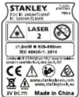 STANLEY TLM99 - WARNING: - 2