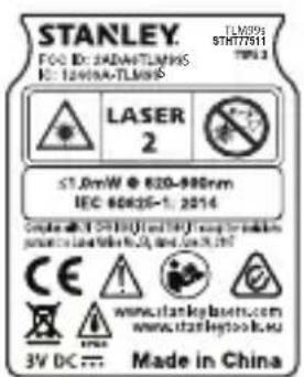 STANLEY TLM99 - OSTRZEZENIE: - 2