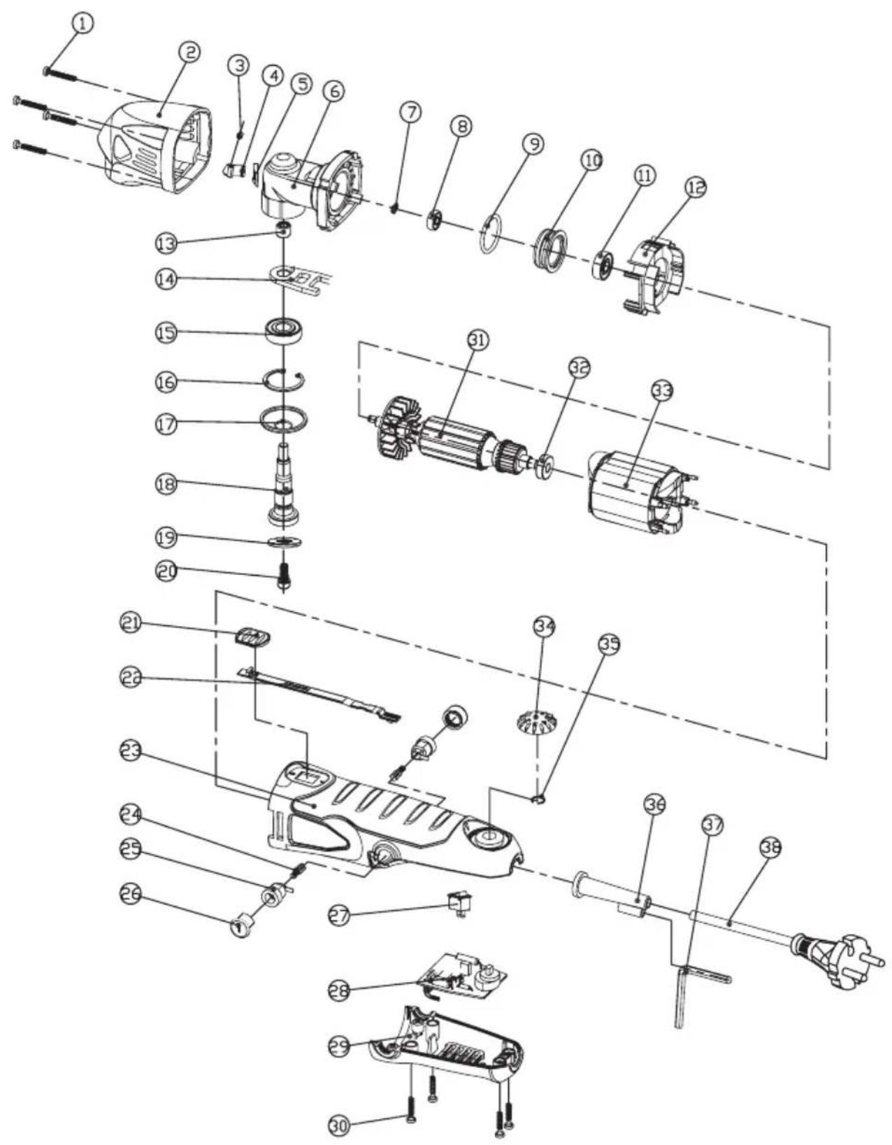 Ferm OTM1005 - Exploded view - 1