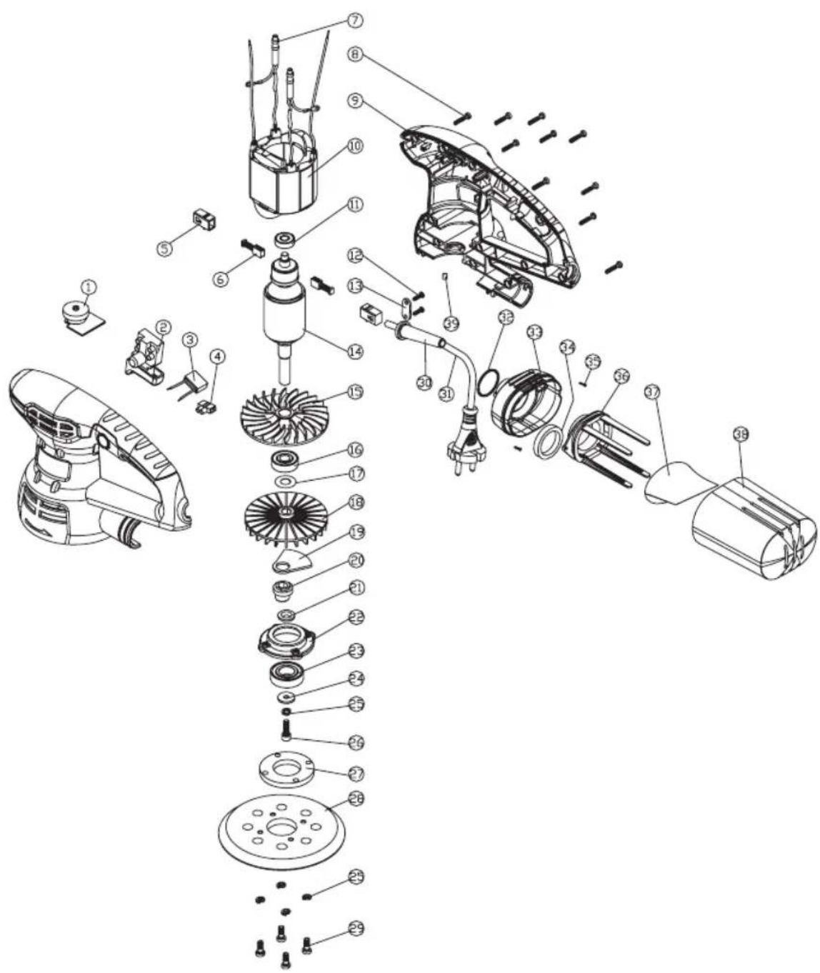 Ferm ESM1010 - Exploded view - 1