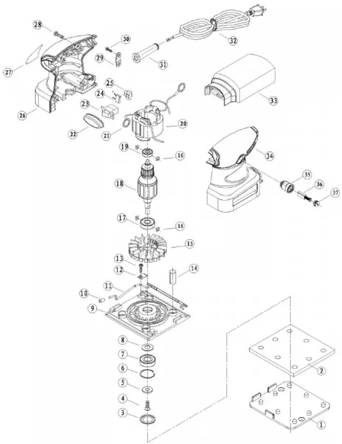 Ferm PSM1028P - Exploded view - 1