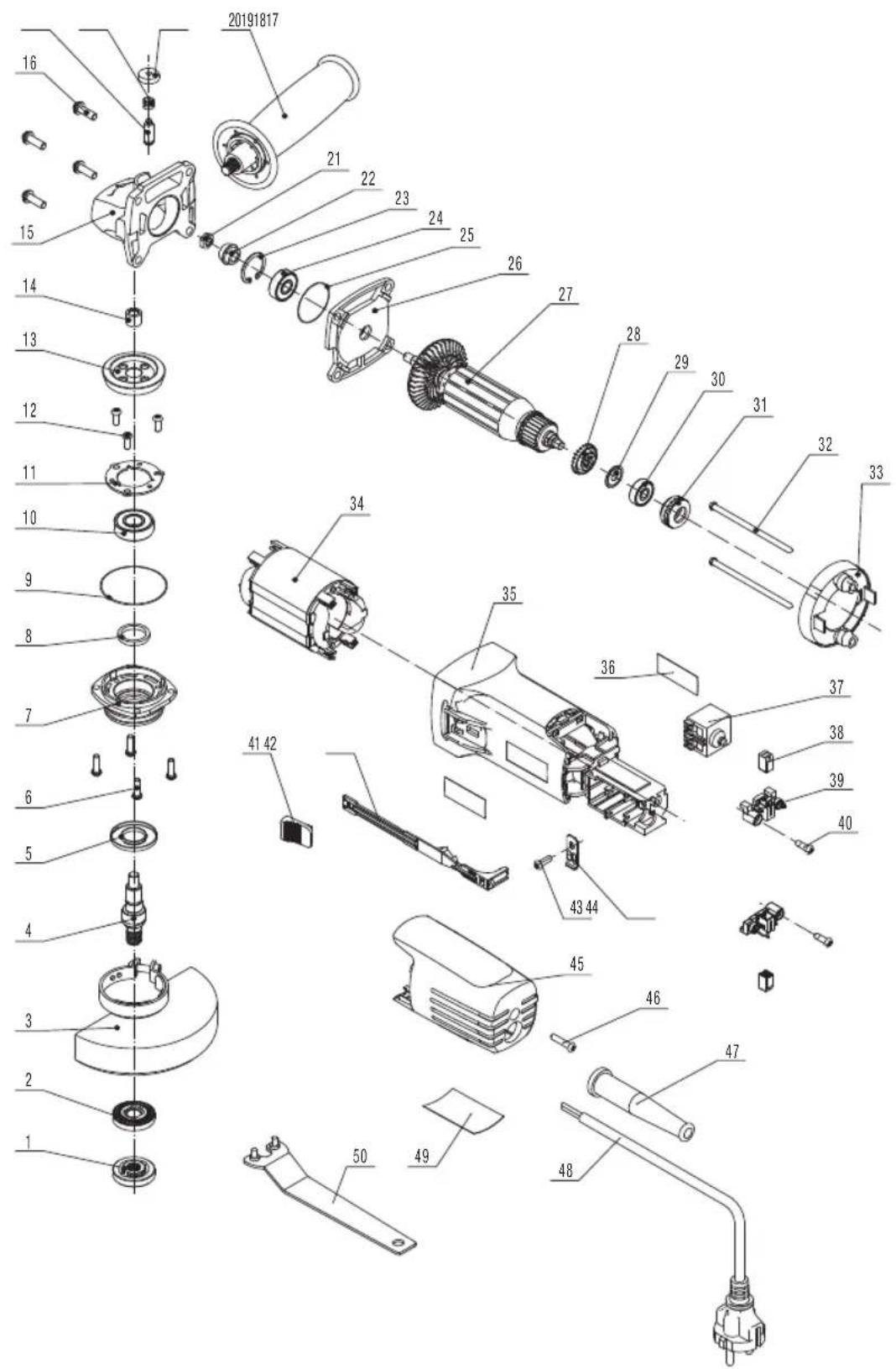 Ferm AGM1095P - Spare parts list - 1