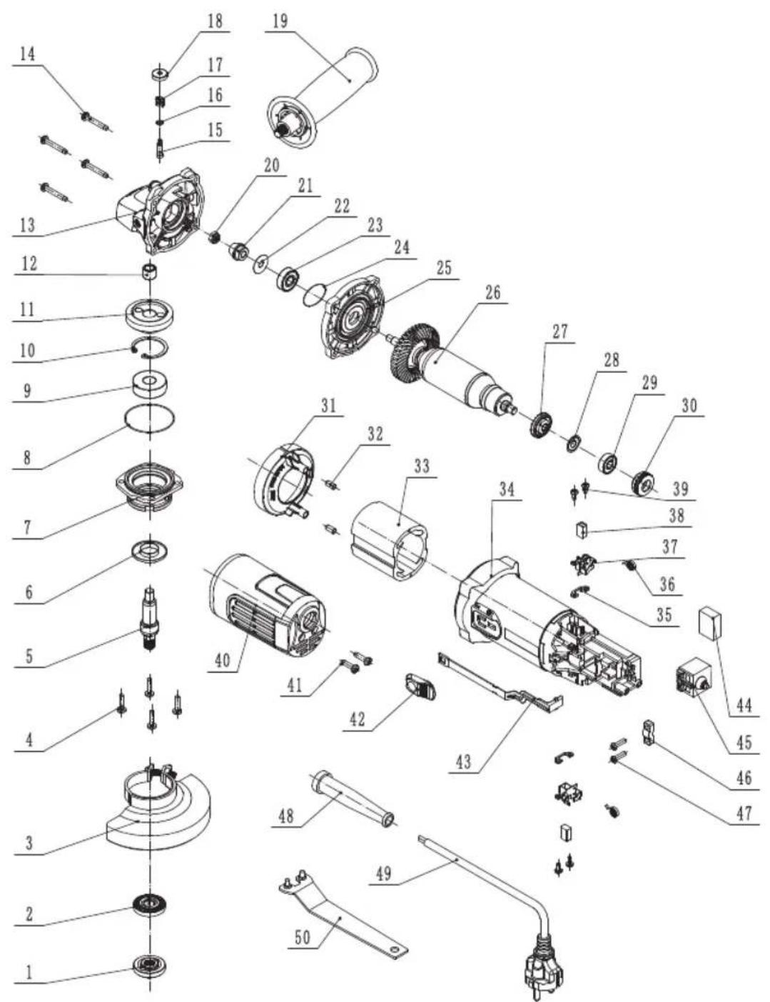Ferm AGM1095P - Exploded view AGM1095P - 1