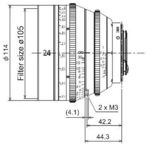 CANON CN35mm T1.5 L F - Dimensions of parts - 1