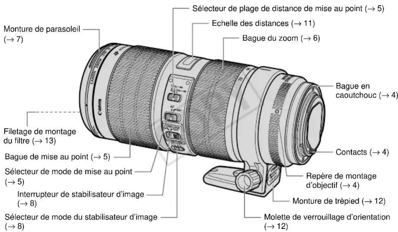 CANON EF 70200mm f4L IS II USM - Nomenclature - 1