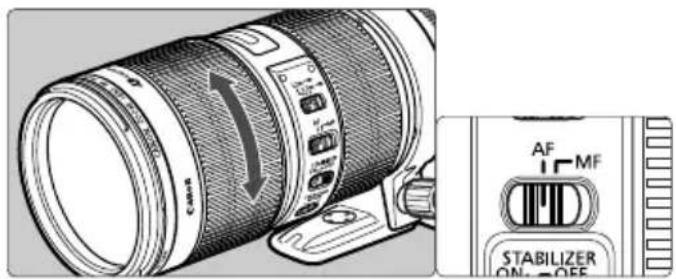 CANON EF 70200mm f4L IS II USM - Sélection du mode de mise au point - 1