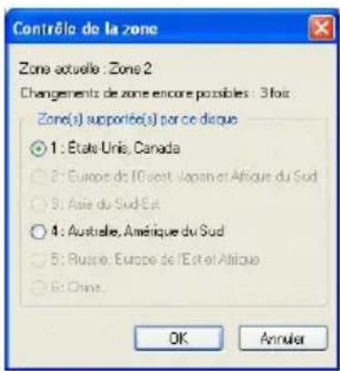CYBERLINK PowerDVD 7 - Paramètres de code régional - 1