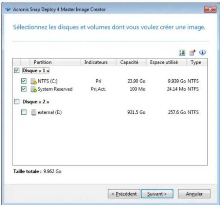 ACRONIS Snap Deploy 4 - Étape 4. création d'une image maître - 4