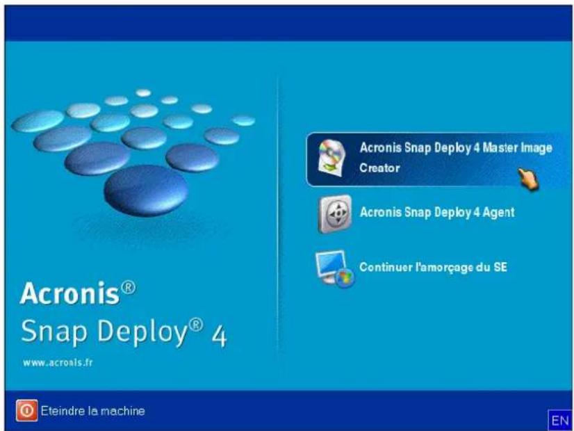 ACRONIS Snap Deploy 4 - Étape 4. création d'une image maître - 2