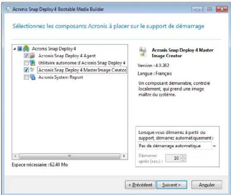 ACRONIS Snap Deploy 4 - Étape 3. création d'un support de démarrage - 1