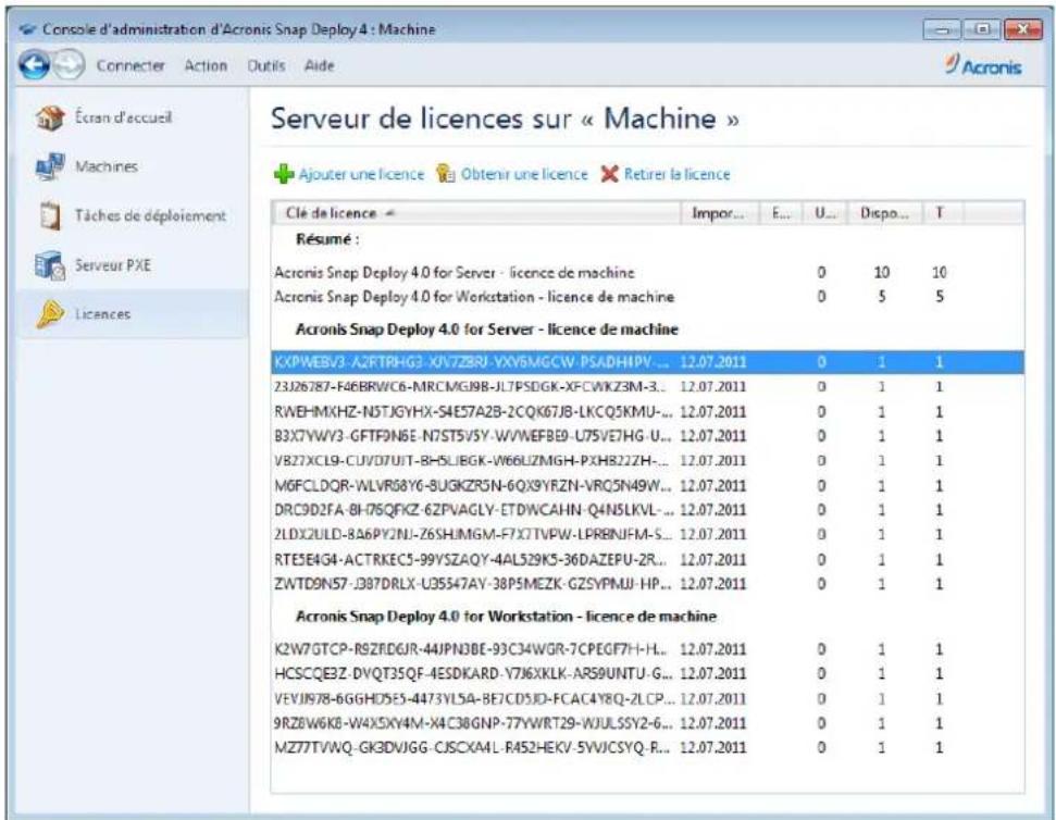 ACRONIS Snap Deploy 4 - Pour voir les informations relatives aux licences - 1