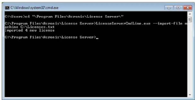 ACRONIS Snap Deploy 4 - Afin d'ajouter des licences en mode ligne de commande - 1