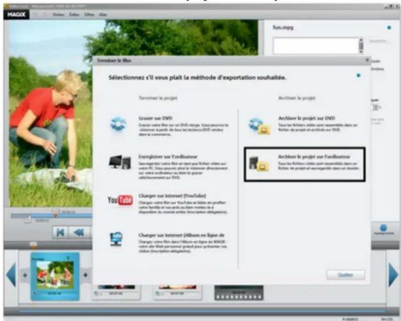 MAGIX Video Easy - Sauvegarder le projet avec tous les fichiers requis - 1