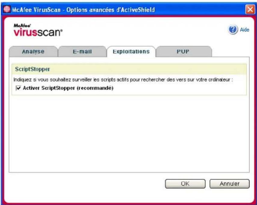 MCAFEE VirusScan 2006 - Recherche des scripts - 1