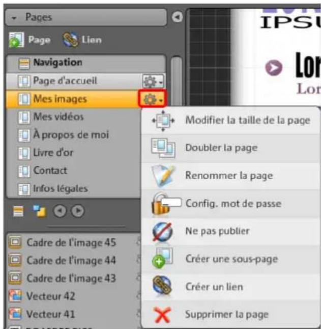 MAGIX Website Maker MX - Menu des pages - 1