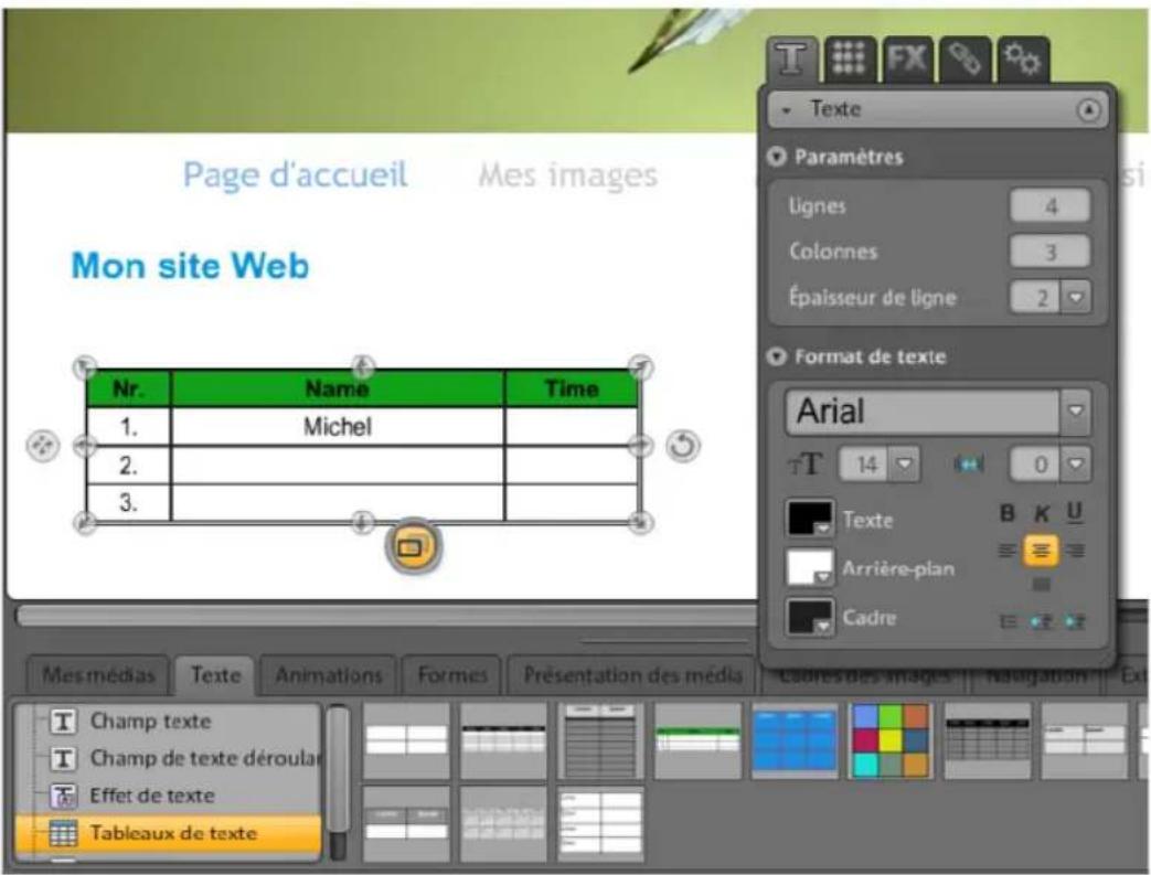 MAGIX Website Maker MX - Tableaux - 1