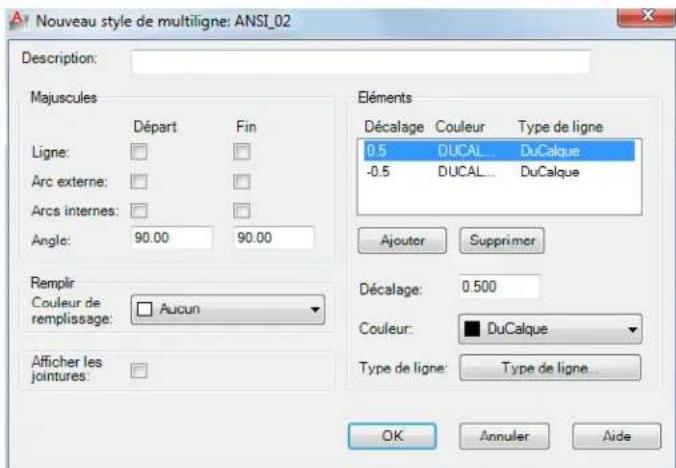 AUTODESK AutoCAD 2012 - Pour définiir un style de multiligne - 3