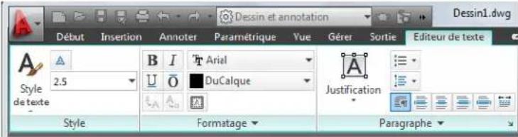 AUTODESK AutoCAD 2012 - Onglets contextuels du ruban - 1