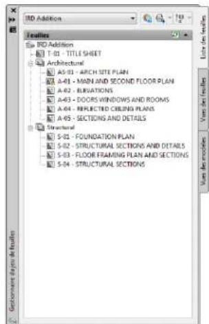 AUTODESK AutoCAD 2012 - Description de l'interface du gestionnaire du jeu de feuilles - 1