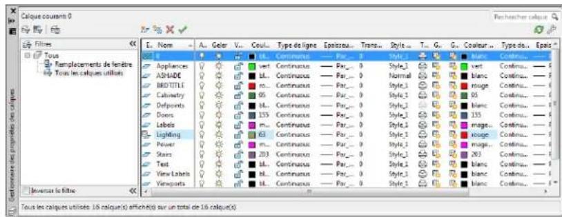 AUTODESK AutoCAD 2012 - Identifier les calques comportant des remplacements de propriétés - 1