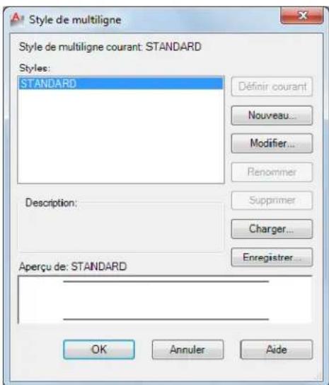 AUTODESK AutoCAD 2012 - Pour définiir un style de multiligne - 1