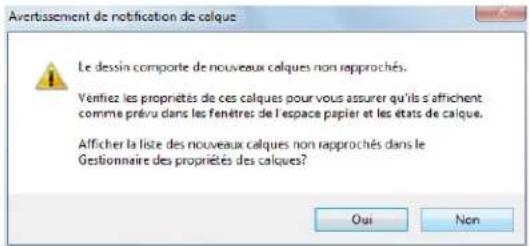 AUTODESK AutoCAD 2012 - Notification de nouveaux calques pour le tracé - 1