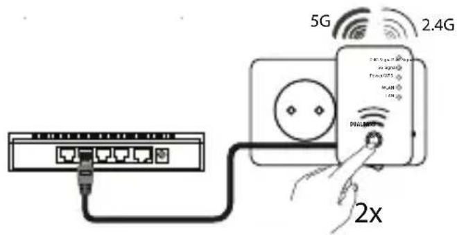 MEDION LIFE P85016 (MD 86833) - Logowanie w punkcie dostępowym wzmacniacza sygnału przy użyciu przycisku WPS - 2