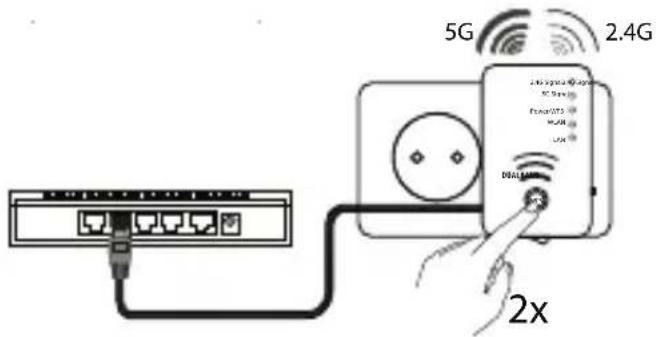 MEDION LIFE P85016 (MD 86833) - Logon på repeaterens adgangspunkt via WPS-knappen - 2