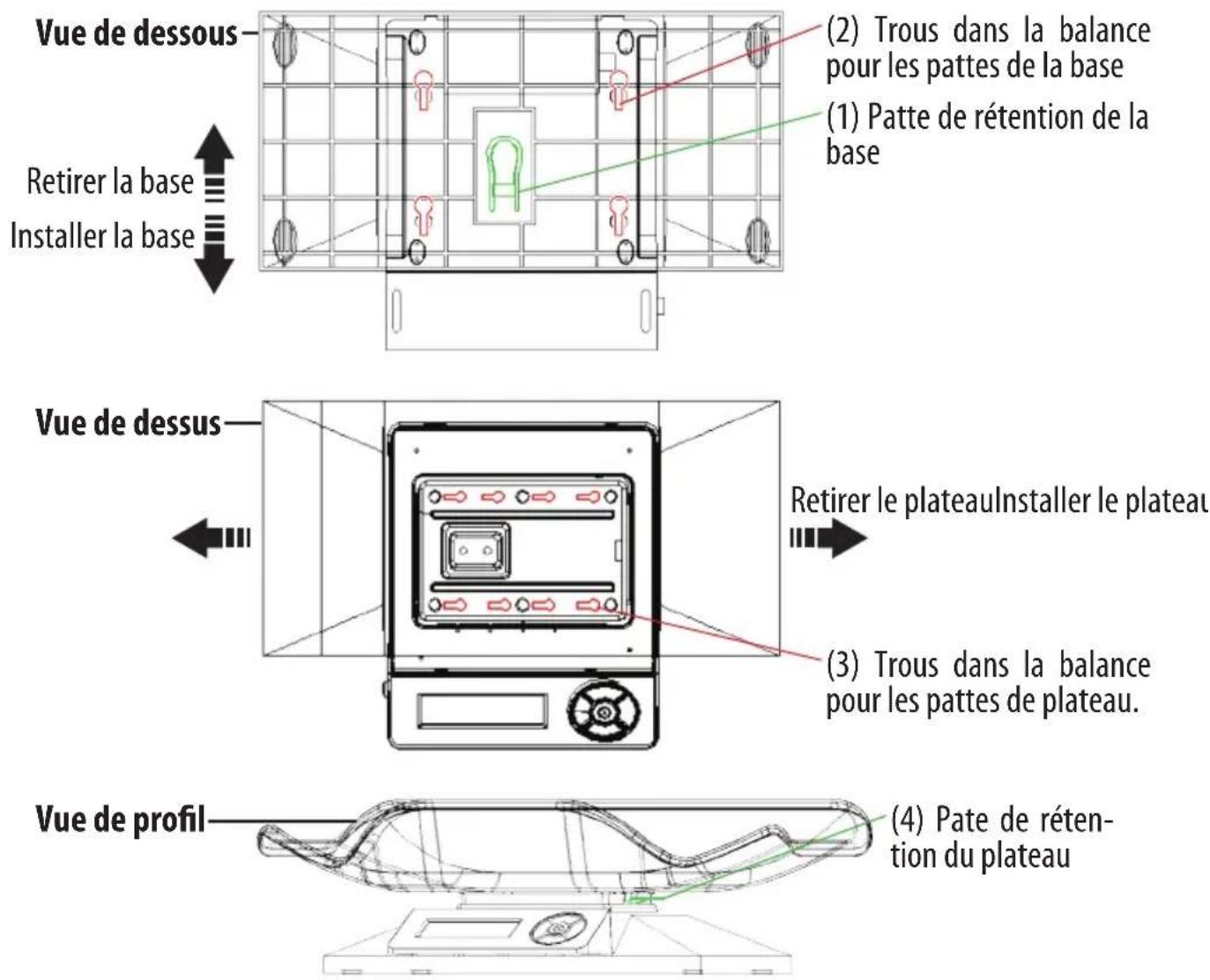MyWeigh Ultrababy U2 - INSTALLER ET RETIRER LE PLATEAU (valable pour les 2 types de plateau) - 1