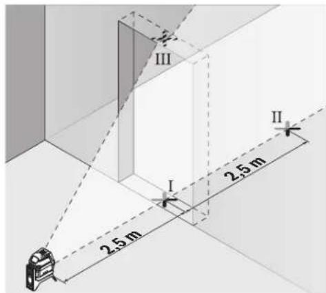 BOSCH GCL 215 Professional - Comprobación de la exactitud de nivelación de la linea vertical - 1