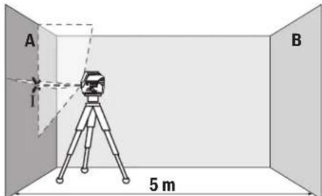 BOSCH GCL 215 Professional - Comprobación de la exactitud de la alta de la linea horizontal - 1