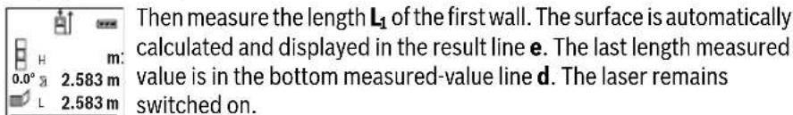 BOSCH GLM 50 C Professional - Wall Surface Measurement (see figure E) - 1