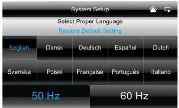 ABUS TVAC16001A - Restoring factory settings / selecting the language and Hz - 1