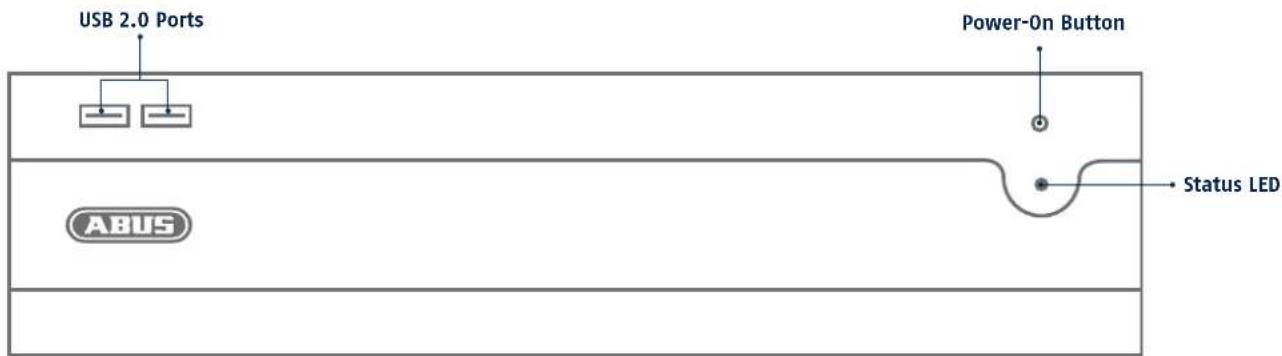 ABUS NVR10040 - ANSCHLUSSE UND STATUS LED - 1