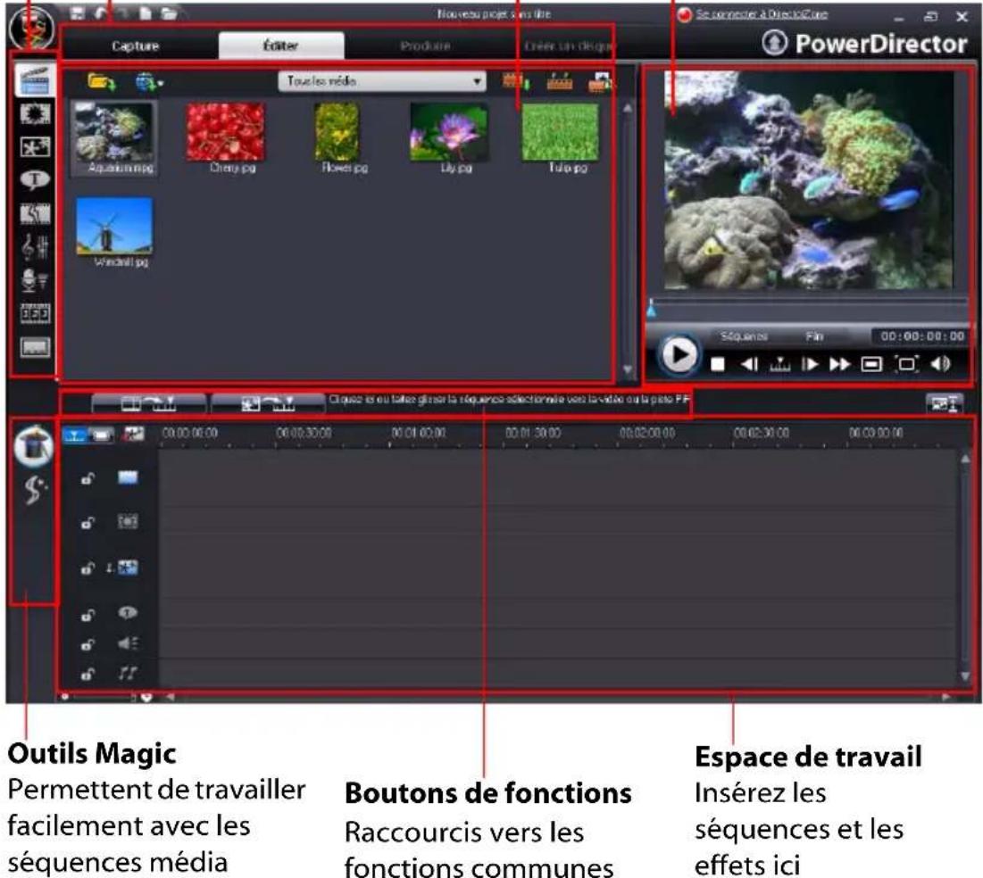 CYBERLINK PowerDirector 7 - Fenêtre d'aperçu - 1