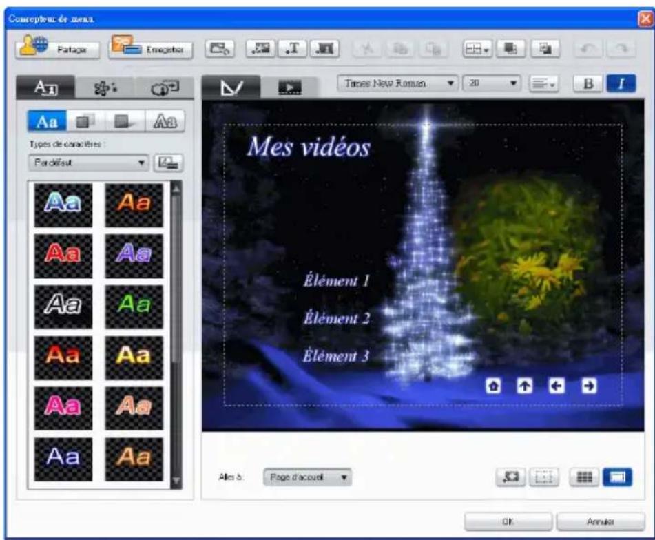 CYBERLINK PowerDirector 7 - Utilisation du concepteur de menu - 1